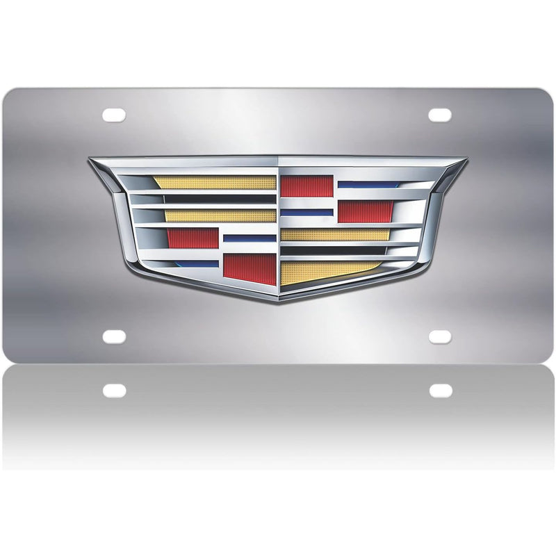 Eurosport Daytona- Cadillac Logo, Stainless Steel License Plate