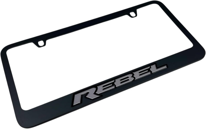 Eurosport Daytona Compatible with - Ram Rebel - Black License Plate Frame
