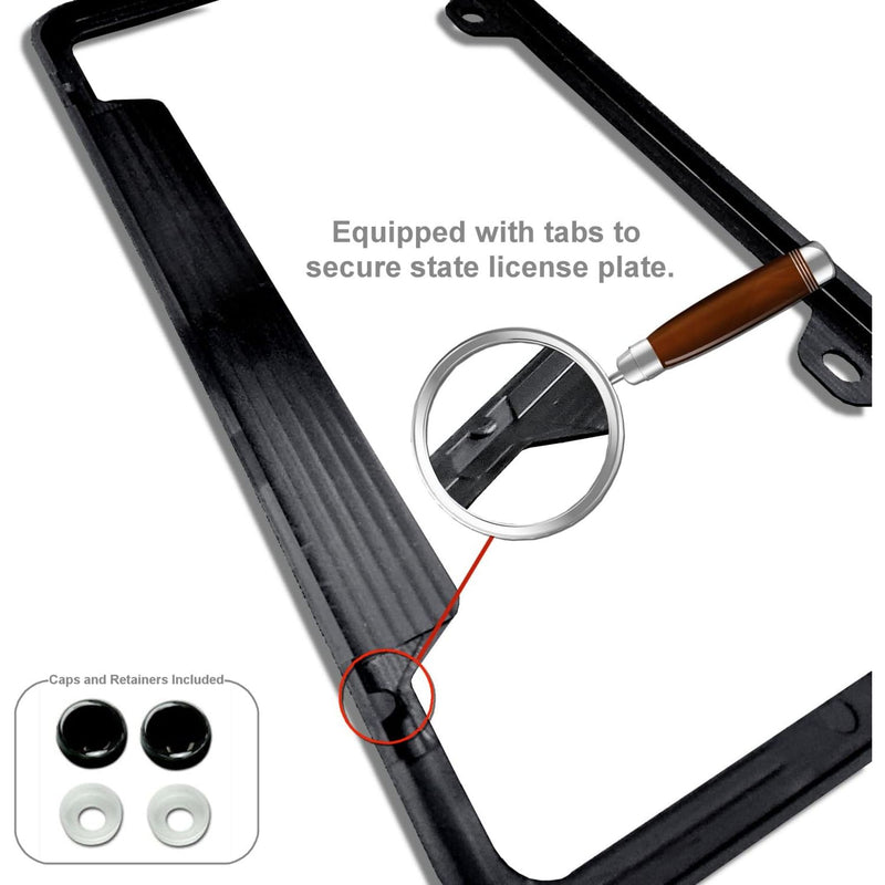 Au-TOMOTIVE GOLD, UV Print Black Polycarbonate License Plate Frame for Honda (Blue)