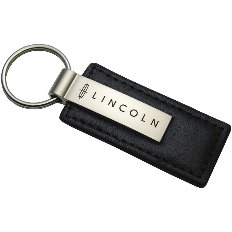 Au-Tomotive Gold Inc. Lincoln Black Leather Key Chain, Official Licensed Product