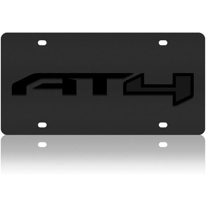 Eurosport Daytona- Compatible with GMC AT4 Blackout on Carbon Steel License Plate