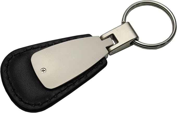 Au-Tomotive Gold, Key Chain Fob Hummer Logo Black Leather Teardrop Keychain