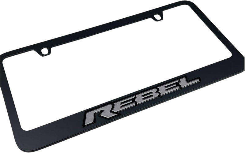 Eurosport Daytona Compatible with - Ram Rebel - Black License Plate Frame