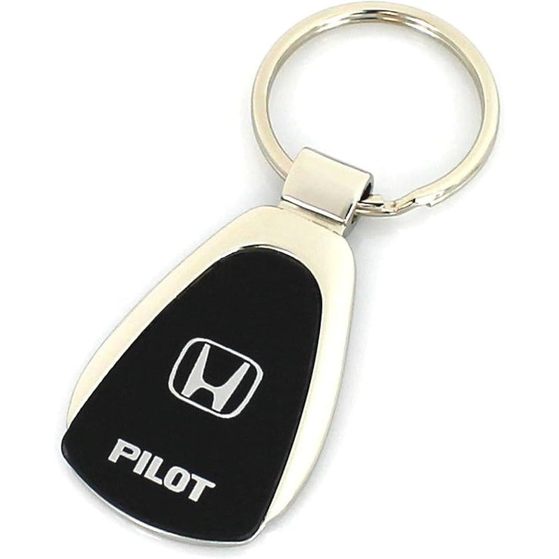 Au-TOMOTIVE GOLD Tear Drop Metal Key Ring for Honda Pilot (Black)