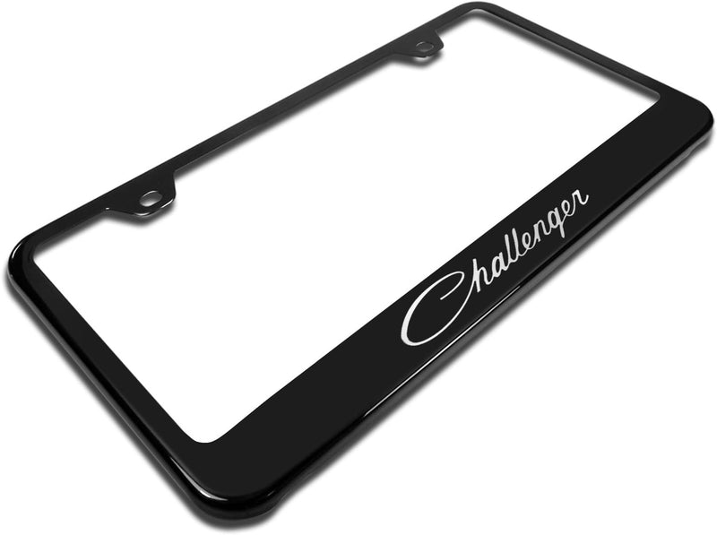 Au-Tomotive Gold, INC. Dodge Challenger Classic Black Stainless Steel License Plate Frame