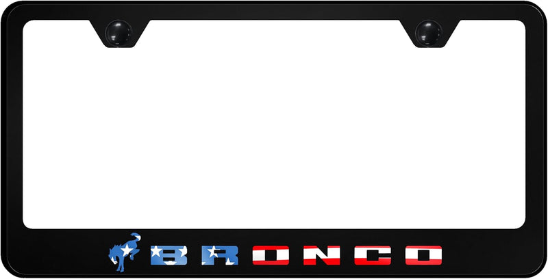 Au-TOMOTIVE GOLD, UV Black Polycarbonate License Plate Frame for Ford Bronco
