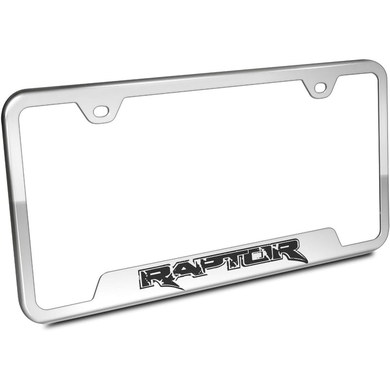 Au-Tomotive Gold, INC. Ford F-150 Raptor Polished Steel License Plate Frame