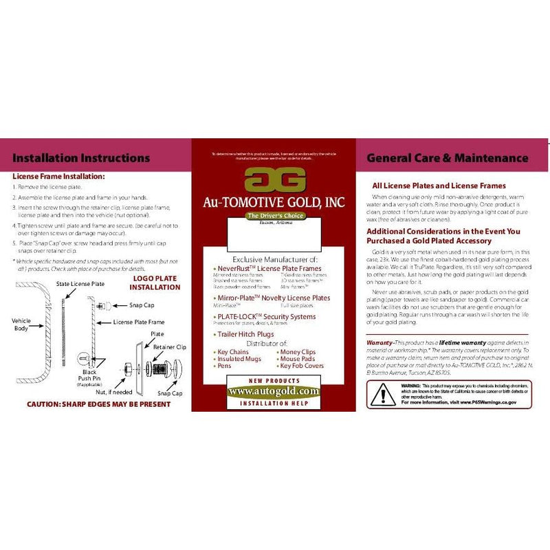 Au-TOMOTIVE GOLD Officially Licensed Jeep Climbing Stainless Steel License Plate