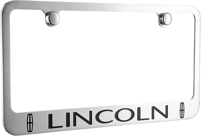 Lincoln with two logos chromed license frame, Officially Licensed
