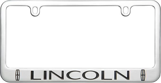 Lincoln with two logos chromed license frame, Officially Licensed