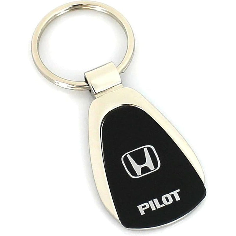 Au-TOMOTIVE GOLD Tear Drop Metal Key Ring for Honda Pilot (Black)