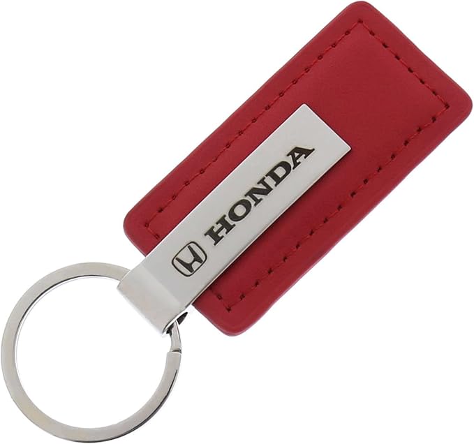 AU-TOMOTIVE GOLD Rectangular Leather Key Chain for Honda (Red)