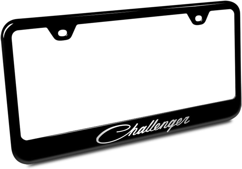 Au-Tomotive Gold, INC. Dodge Challenger Classic Black Stainless Steel License Plate Frame