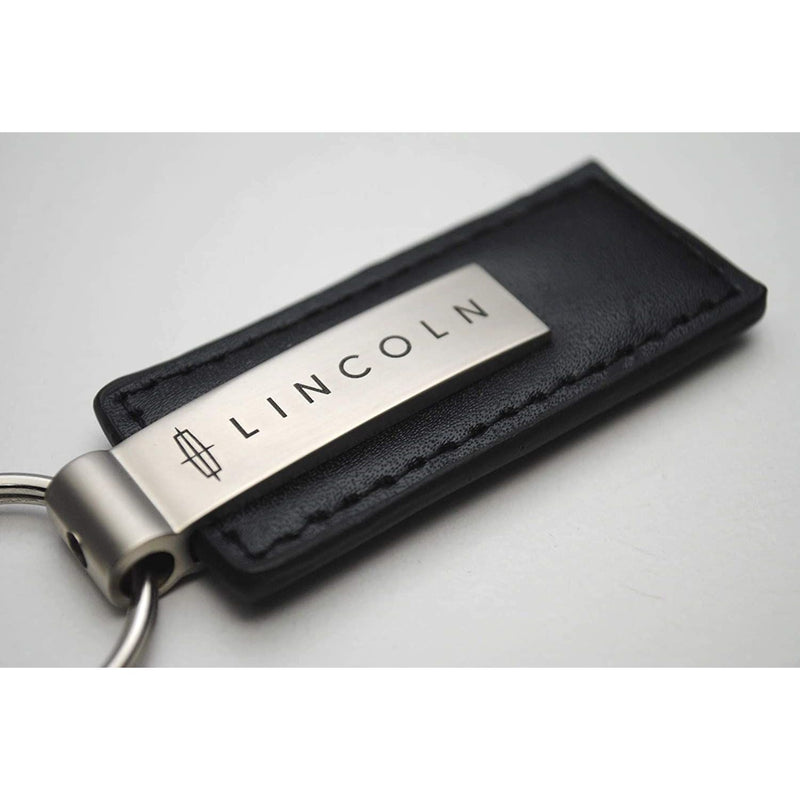 Au-Tomotive Gold Inc. Lincoln Black Leather Key Chain, Official Licensed Product
