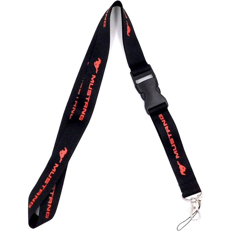 Au-TOMOTIVE GOLD Ford Mustang Red Word Black Lanyard Neck Strap Key Chain