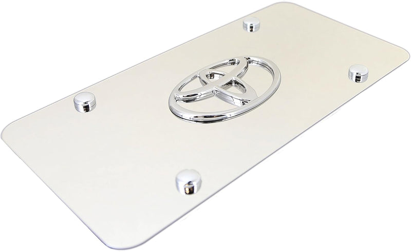 Au-TOMOTIVE GOLD Toyota 3D Logo Chrome Steel License Plate
