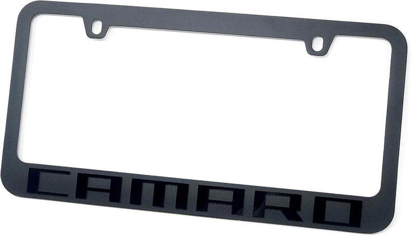 Eurosport Stealth Blackout License Plate Frame for Camaro (2 Pack)