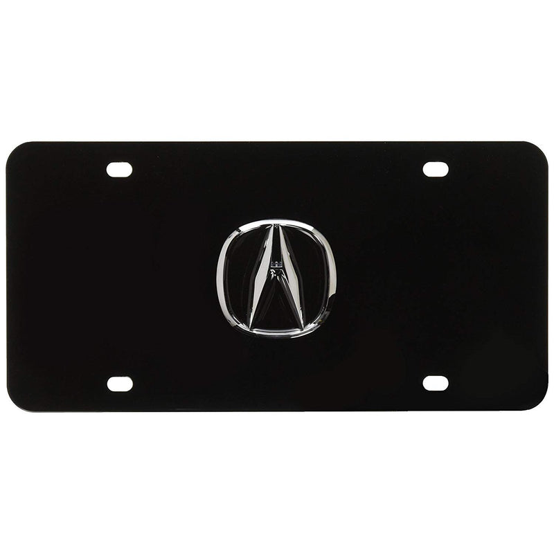 Auto Gold ACUCB Chrome On Black License Logo Plate, Acura