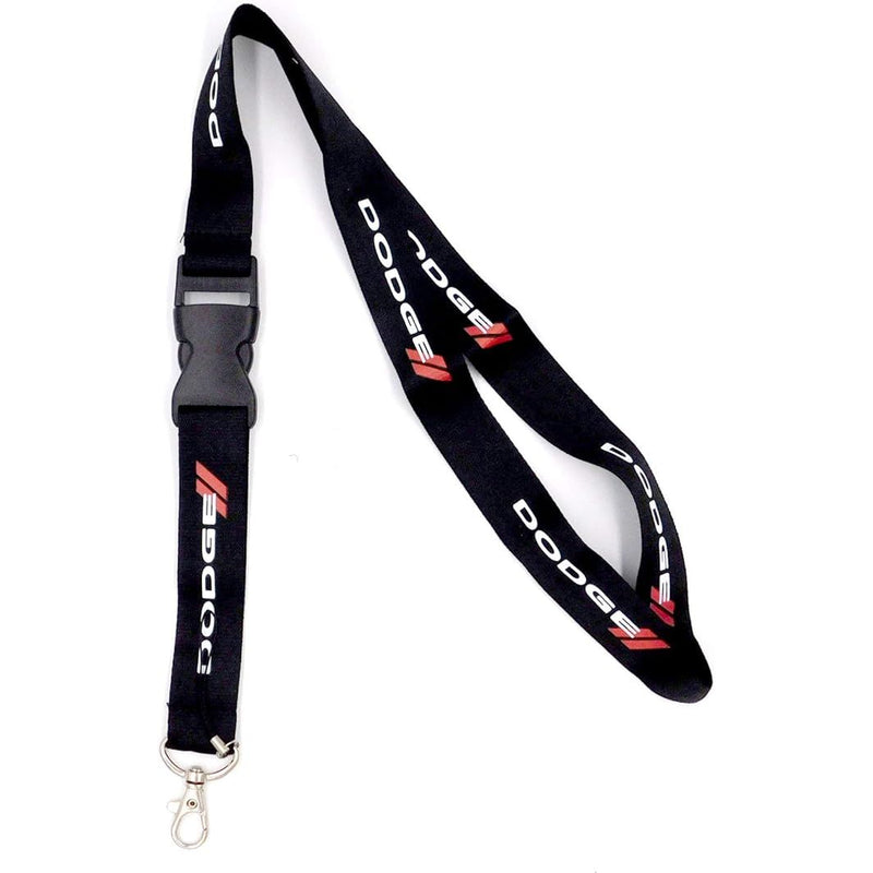 Au-TOMOTIVE GOLD Official Licensed for Dodge Stripe White Word Black Universal Lanyard Neck Strap Key Chain