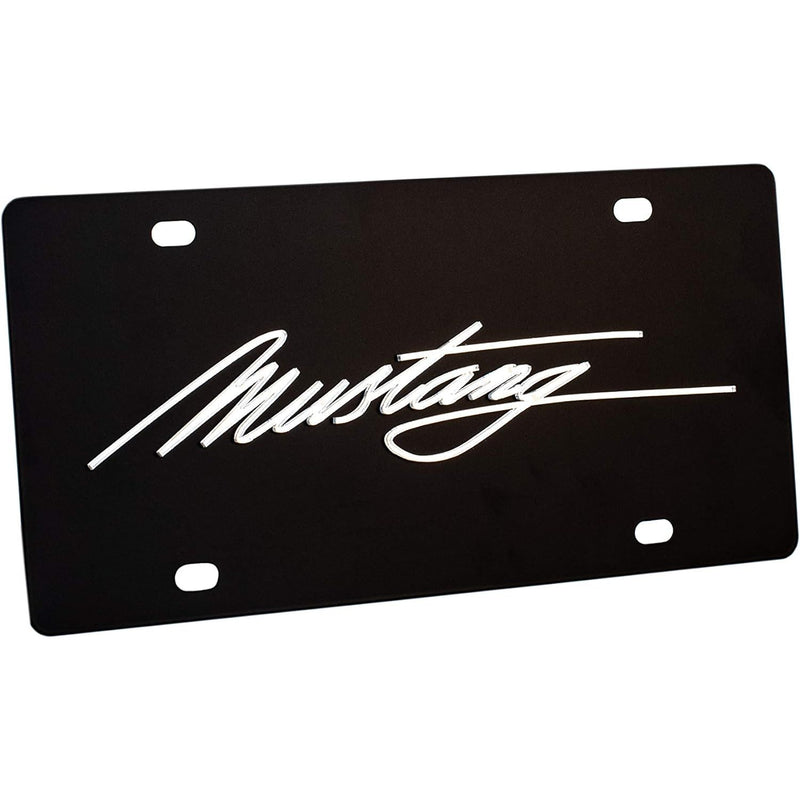 Eurosport Daytona- Ford Mustang Script on Carbon Steel License Plate