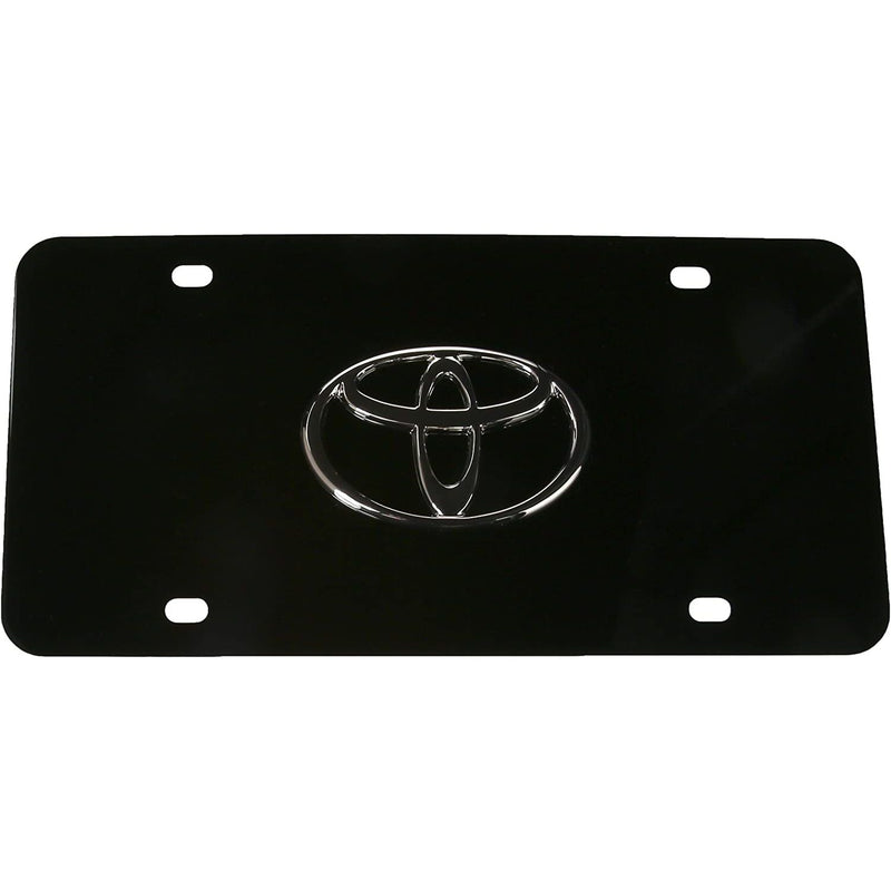 Au-TOMOTIVE GOLD Toyota Logo Chrome on Black License Plate