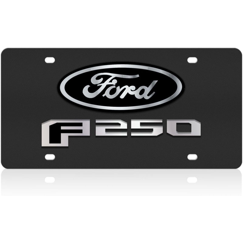 Eurosport Dayto, Ford F-250 Carbon Steel License Plate, Black Ford Oval