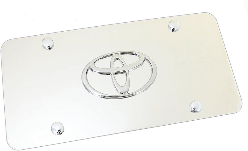Au-TOMOTIVE GOLD Toyota 3D Logo Chrome Steel License Plate