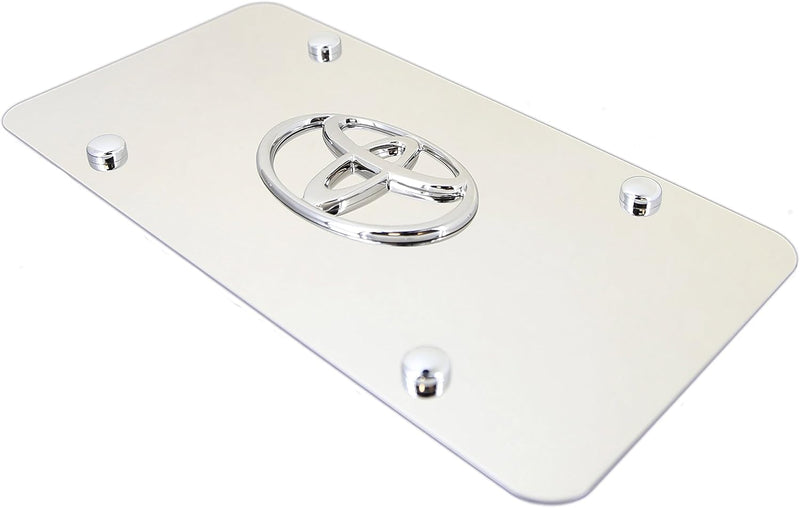 Au-TOMOTIVE GOLD Toyota 3D Logo Chrome Steel License Plate