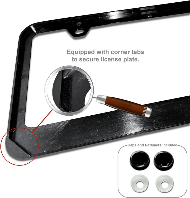 Au-TOMOTIVE GOLD UV Polycarbonate License Plate Frame for Toyota (Red on Black)