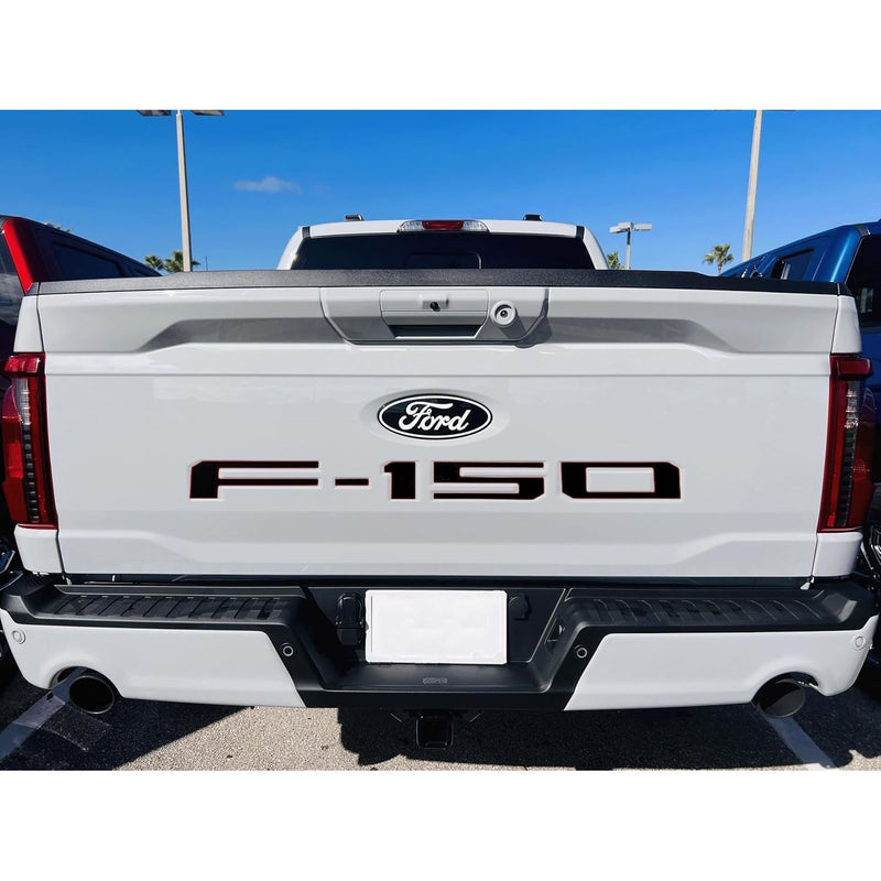 Eurosport Fits 2021-Current, Ford F150 Tailgate Letters (Gray with Red Outline)