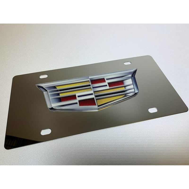 Eurosport Daytona- Cadillac Logo, Stainless Steel License Plate