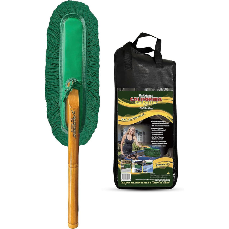 California Car Duster Standard Auto Car Duster with Wooden Handle, Green Mop 62422