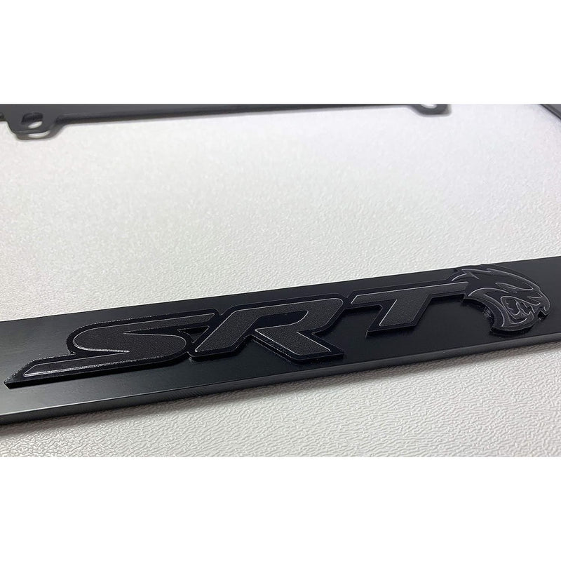 Eurosport Daytona- Compatible with -, SRT with Hellcat Black License Plate Frame