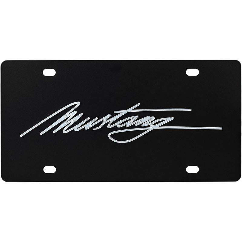 Eurosport Daytona- Ford Mustang Script on Carbon Steel License Plate