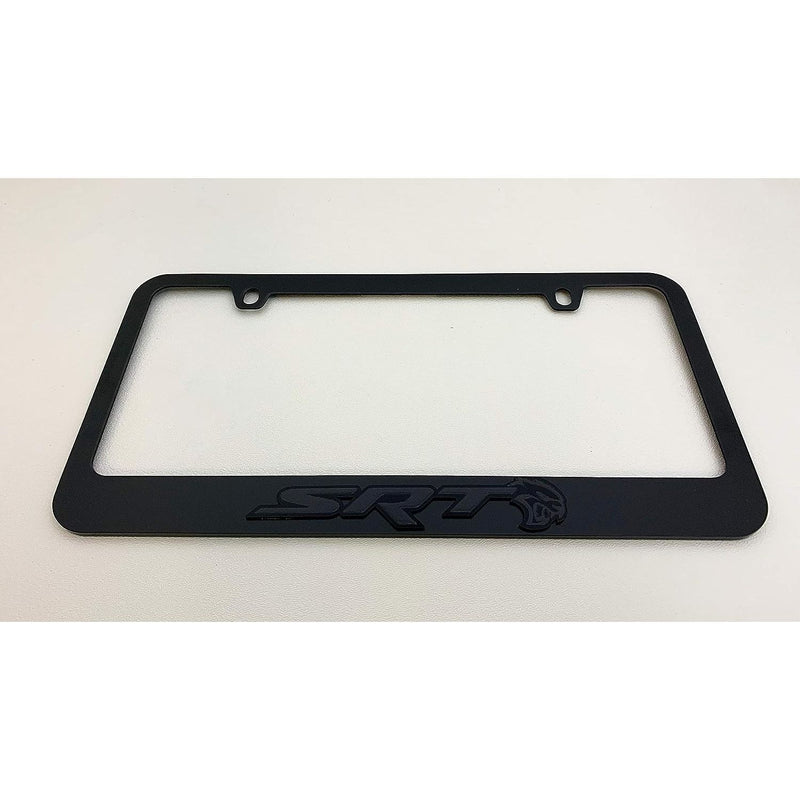 Eurosport Daytona- Compatible with -, SRT with Hellcat Black License Plate Frame