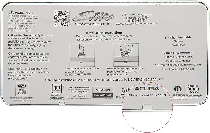 Lincoln with two logos chromed license frame, Officially Licensed