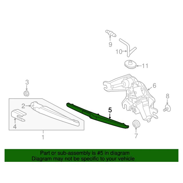 Rear Wiper Blade for 2010-2024 Accent Kona Rio Sorento Soul 98850-1R000 Genuine