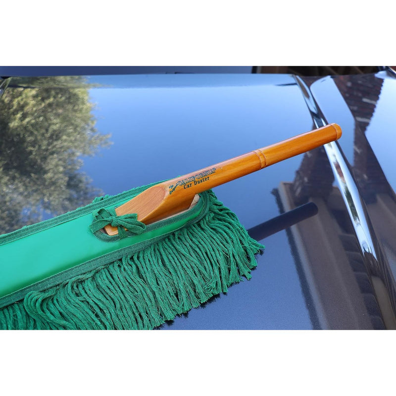 California Car Duster Standard Auto Car Duster with Wood Handle Green Mop 2 Pack
