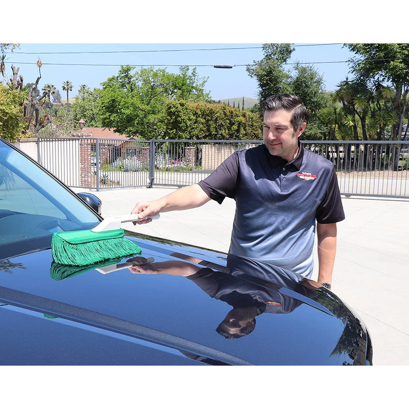 California Car Duster Plastic Handle with Green Mop 62457