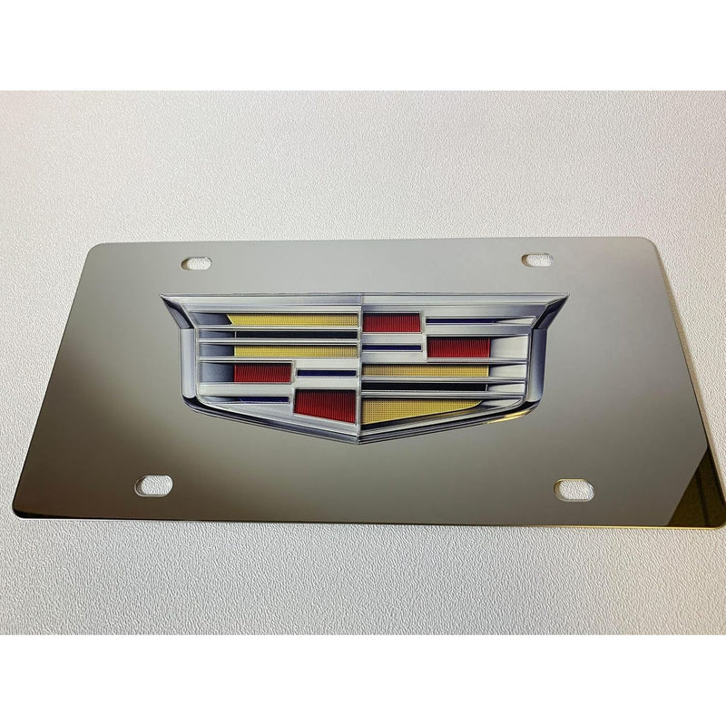 Eurosport Daytona- Cadillac Logo, Stainless Steel License Plate