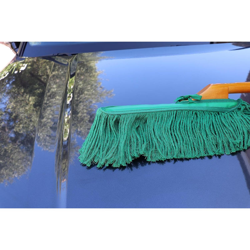 California Car Duster Standard Auto Car Duster with Wooden Handle, Green Mop 62422