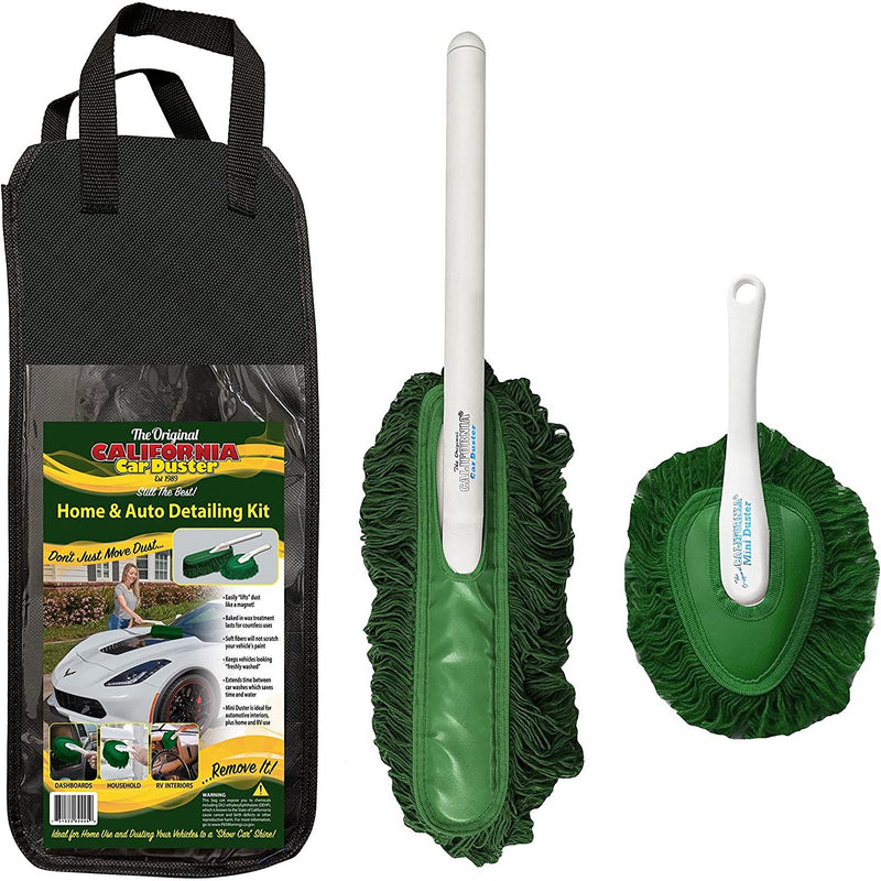 California Car Duster Detailing Combo with Plastic Handle and Green Mop 62455
