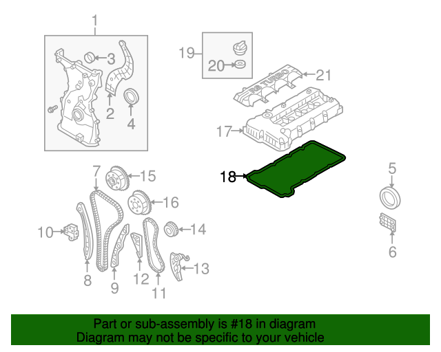 Valve Cover Gasket for 2008-2013 Hyundai Kia 2.0L 2.4L 224412G000
