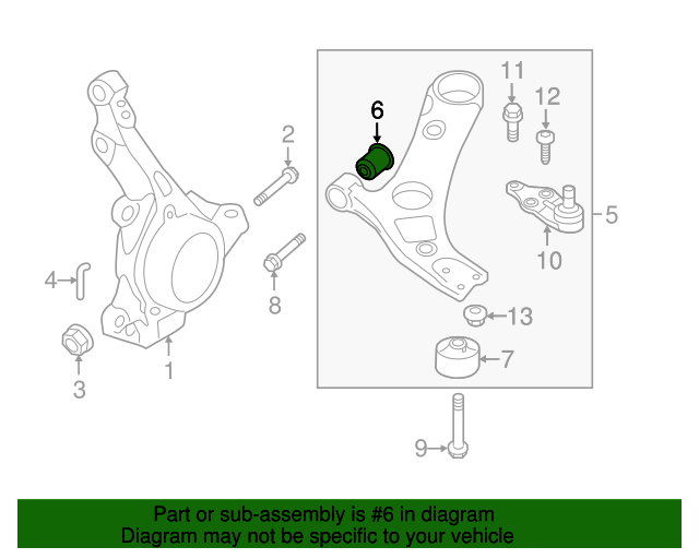 GENUINE Front Lower Control Arm Bushing for 11-16 Hyundai Kia 545513R000