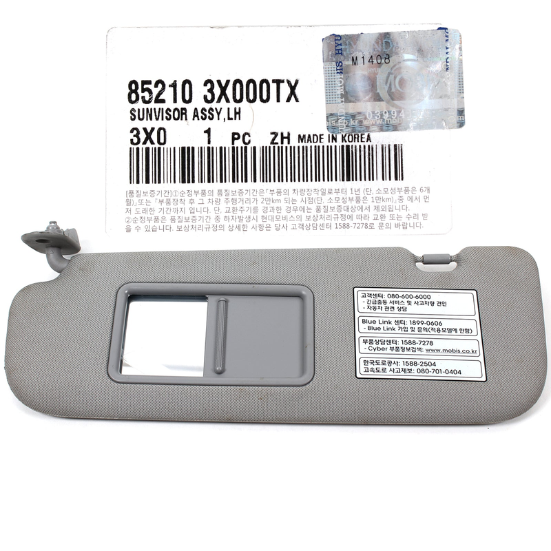 GENUINE Sun Visor DRIVER Side Gray for 2011-2015 Hyundai Elantra 852103X000TX