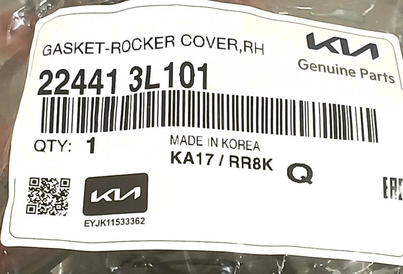 Genuine Valve Cover Gasket RH 3.3L Kia Sorento Sedona Stinger Cadenza 224413L101