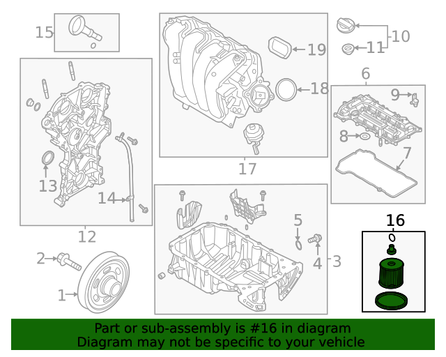 GENUINE Oil Filter kit for 2021-2023 Hyundai Elantra Kona Sonata 2.0L 263502J000