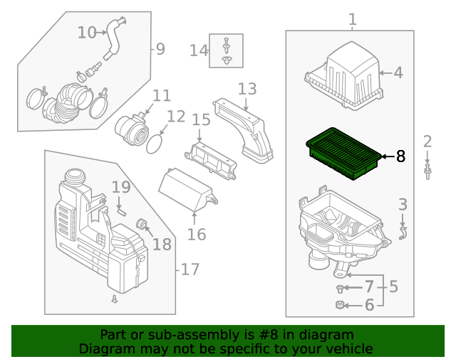 Genuine Air Cleaner Filter For Hyundai Venue 2020 2021 2022 2023 28113-K2100