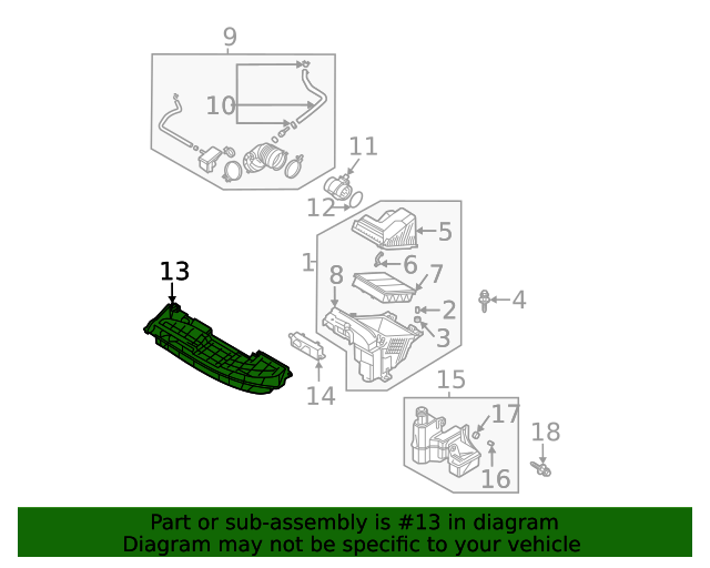 Genuine Air Intake Duct for 2021-2025 Hyundai Elantra 28210-AA100