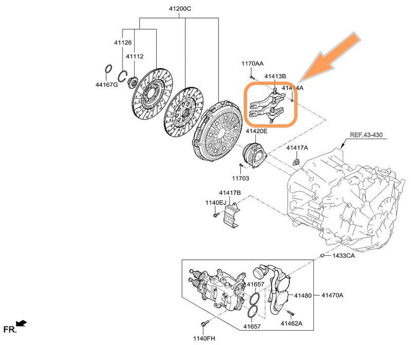 Genuine Fork Clutch Engagement 414132D000 Hyundai Kia 1.6L Turbo DCT CHECK!